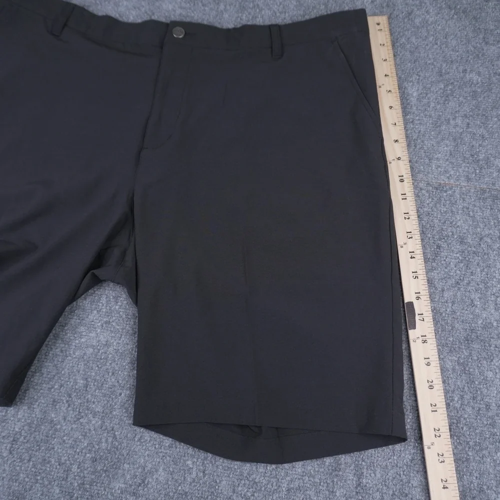 Adidas Golf Shorts‎ Mens 42 Black Primegreen Performance Flat Front Solid Active